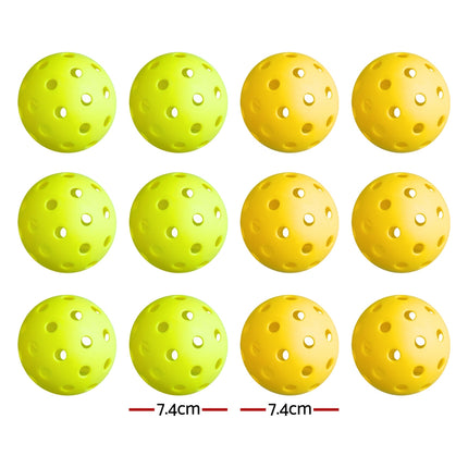 Everfit Pickleball Balls – 12-Pack (Green/Yellow)