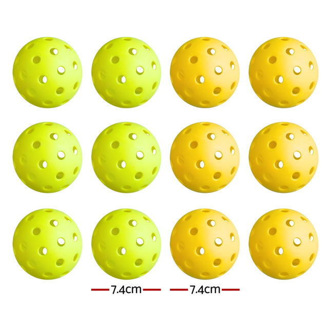 Everfit Pickleball Balls – 12-Pack (Green/Yellow)
