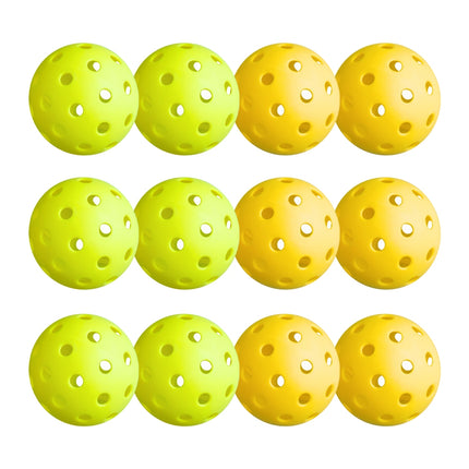 Everfit Pickleball Balls – 12-Pack (Green/Yellow)