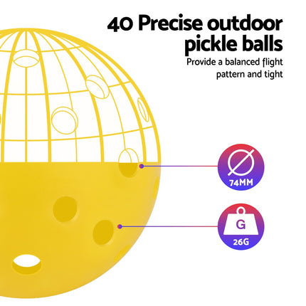 Everfit Pickleball Balls – 12-Pack (Green/Yellow)