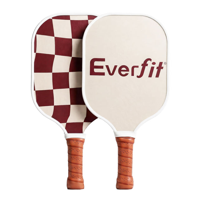 Everfit Brown & Cream Fiberglass Paddle Set – 2 Players + Bag