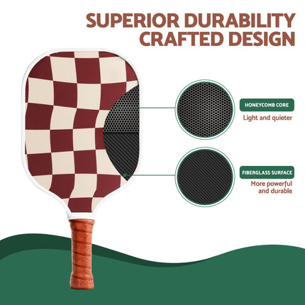 Everfit Brown & Cream Fiberglass Paddle Set – 2 Players + Bag