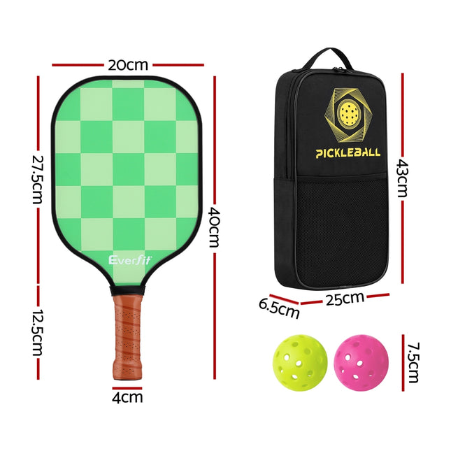 Everfit Fiberglass Paddle Set – 2 Players + Balls & Bag