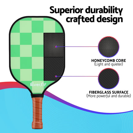 Everfit Fiberglass Paddle Set – 2 Players + Balls & Bag