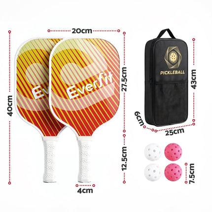 Everfit Orange Fiberglass Paddle Set – 2 Players + Bag