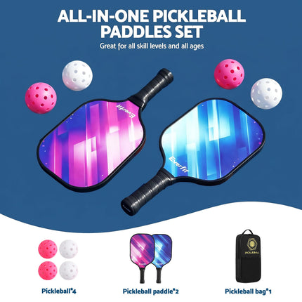 Everfit Fiberglass Paddle Set – 2 Players + Bag