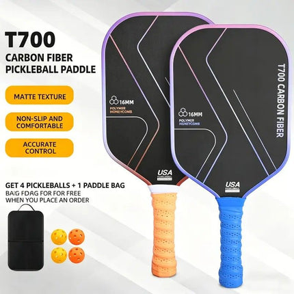T700 Carbon Fiber Pickleball- Red Paddle Set (2 Pack)