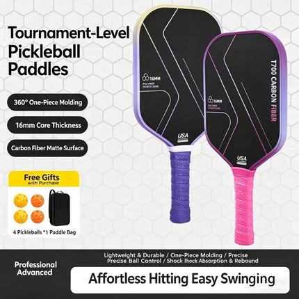 T700 Carbon Fiber Pickleball- Red Paddle Set (2 Pack)