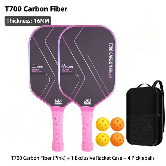 T700 Carbon Fiber Pickleball- Pink Paddle Set (2 Pack)