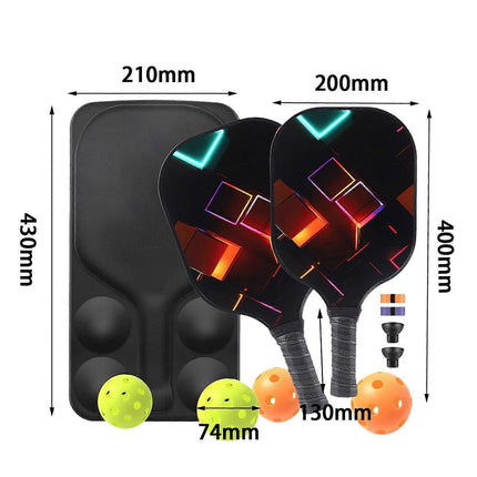 Fiberglass Paddle Set – 2 Players (Ergonomic Grip)