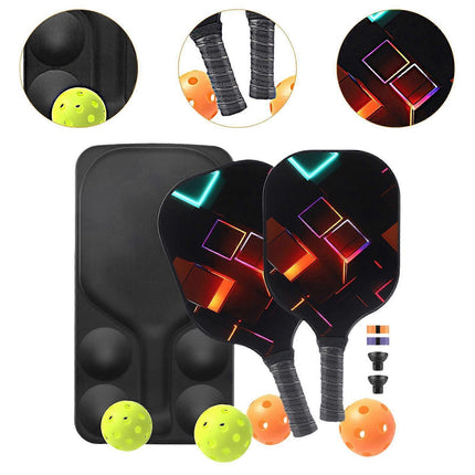 Fiberglass Paddle Set – 2 Players (Ergonomic Grip)