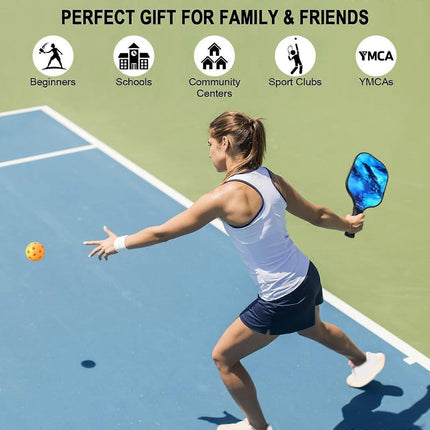 Fiberglass Paddle Set – 2 Players (Ergonomic Grip)