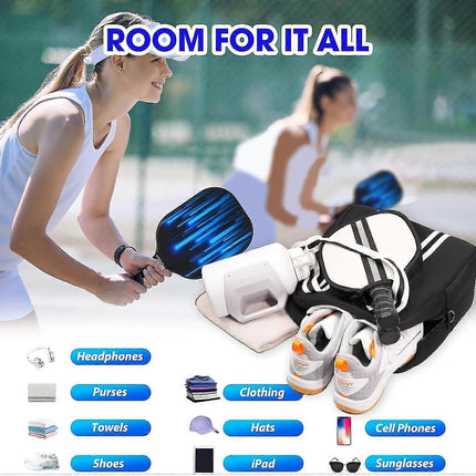 Black Pickleball Tote Bag with Crossbody Strap