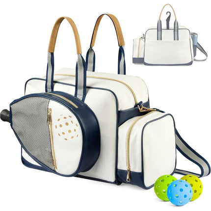 Court Carry Pickleball Tote Bag with Fence Hook | White