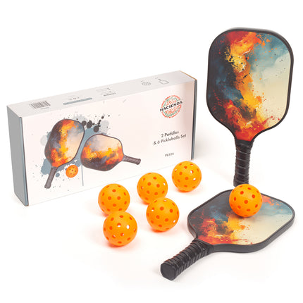 Pickleball Set with 6 Aerodynamic Balls and 2 Fiberglass Paddles | Precision Pickle Australia