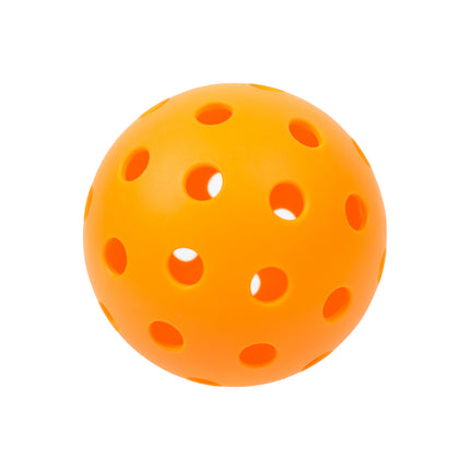 Orange perforated ball on a white background