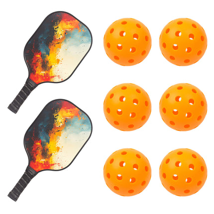 Pickleball Set with 6 Aerodynamic Balls and 2 Fiberglass Paddles | Precision Pickle Australia