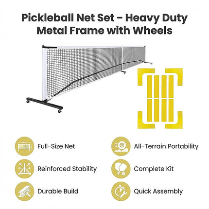 Portable Pickleball Net – 6.7m Heavy Duty with Wheels