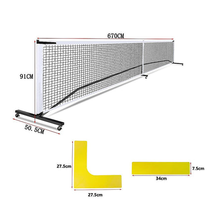 Portable Pickleball Net – 6.7m Heavy Duty with Wheels