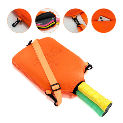 Pickleball Paddle Cover – Orange Neoprene