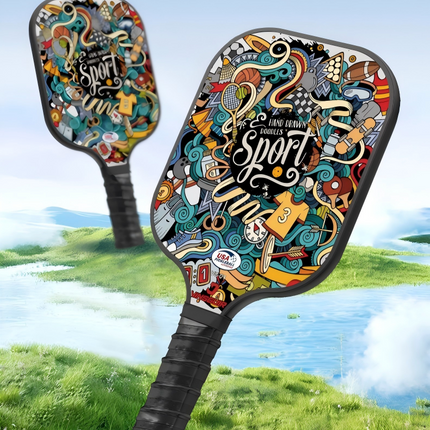 Pickleball Paddle Set – 4 Fiberglass Paddles, 8 Balls & 2 Carry Bags