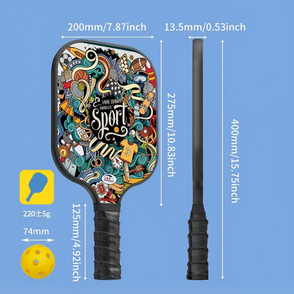 Pickleball Paddle Set – 4 Fiberglass Paddles, 8 Balls & 2 Carry Bags