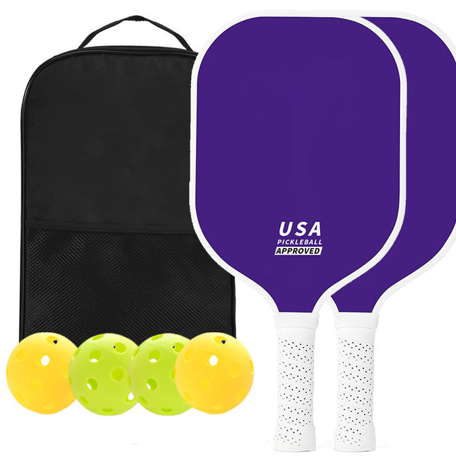 Purple Fiberglass Pickleball Paddle Set - 2 Minimalist Paddles, 4 Balls, and Carry Bag | Precision Pickle Australia