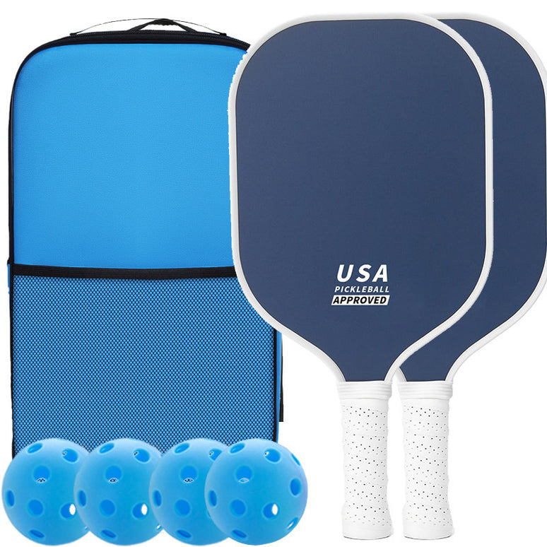Dark Blue Fiberglass Pickleball Paddle Set - 2 Minimalist Paddles, 4 Balls, and Carry Bag | Precision Pickle Australia