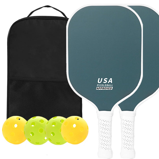 Dark Green Fiberglass Pickleball Paddle Set - 2 Minimalist Paddles, 4 Balls, and Carry Bag | Precision Pickle Australia