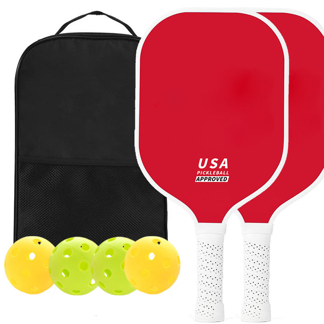 Red Fiberglass Pickleball Paddle Set - 2 Minimalist Paddles, 4 Balls, and Carry Bag | Precision Pickle Australia