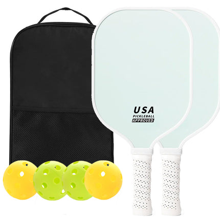 Light Green Fiberglass Pickleball Paddle Set - 2 Minimalist Paddles, 4 Balls, and Carry Bag | Precision Pickle Australia