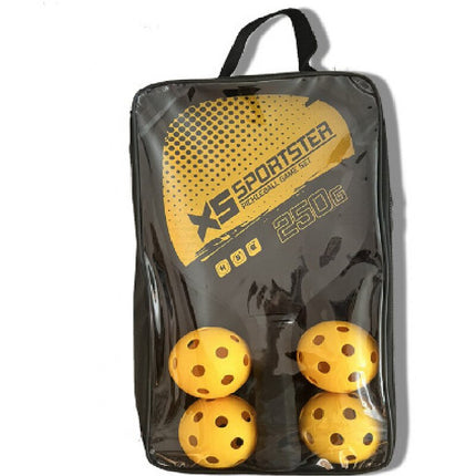Yellow Wood Paddle Set – 2 Players + Balls & Bag
