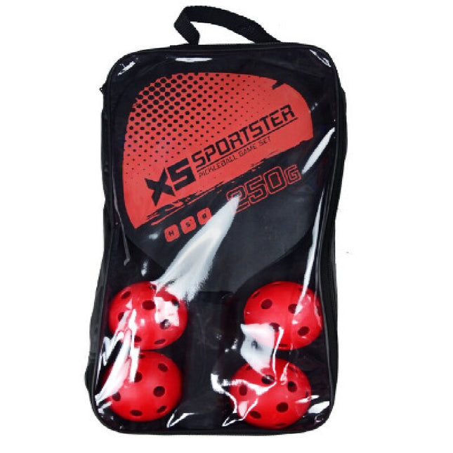 Red Wood Paddle Set – 2 Players + Balls & Bag
