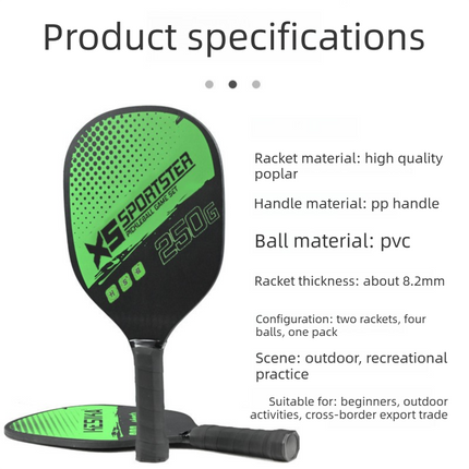 Red Wood Paddle Set – 2 Players + Balls & Bag