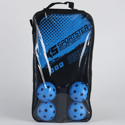Blue Wood Paddle Set – 2 Players + Balls & Bag