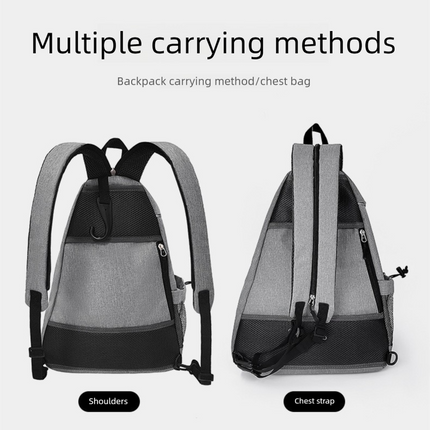 Pickleball Backpack – Grey (Dual-Carry, 600D Oxford)