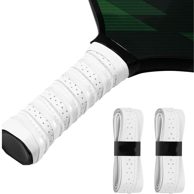 2-Pack White Anti-Slip Pickleball Paddle Overgrip Tape