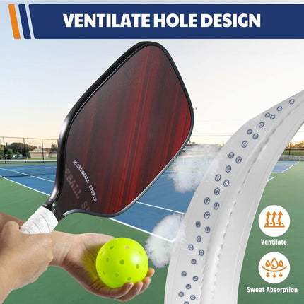 2-Pack White Anti-Slip Pickleball Paddle Overgrip Tape