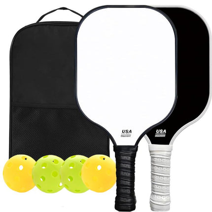 Black & White Minimalist Fiberglass Paddle Set – 2 Players
