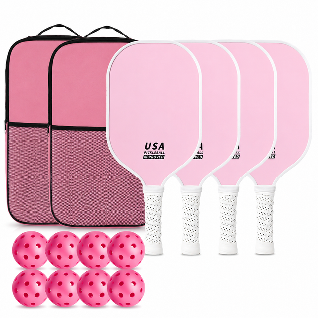 Pink Minimalist Fiberglass Paddle Set – 4 Players