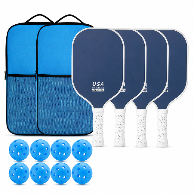 Dark Blue Minimalist Fiberglass Paddle Set – 4 Players