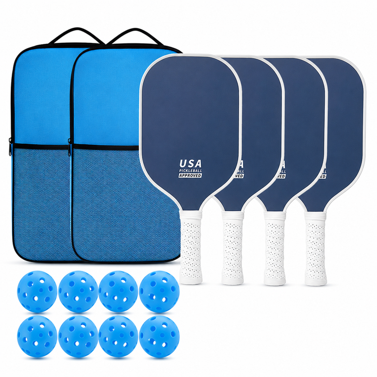 Dark Blue Minimalist Fiberglass Paddle Set – 4 Players