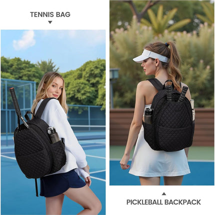 Pickleball Quilted Backpack – Beige
