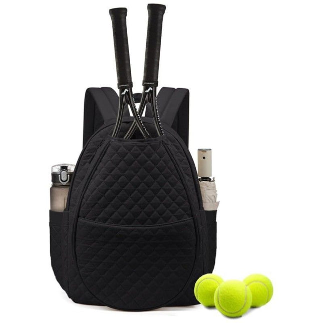Pickleball Quilted Backpack – Black