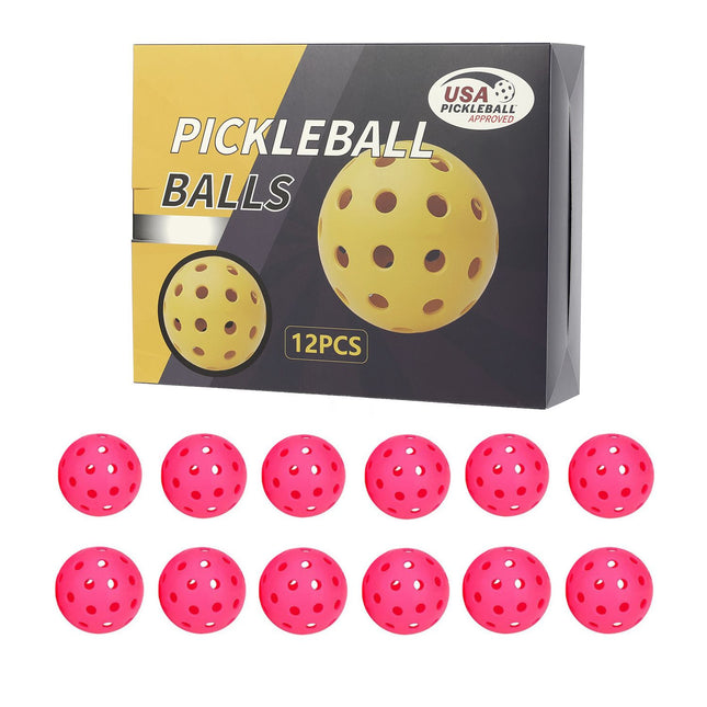 Pickleball Balls – Rose Red 12-Pack (Gift Box)