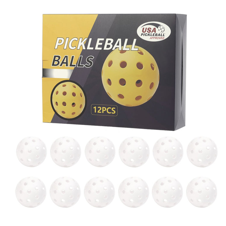 Pickleball Balls – White 12-Pack (Gift Box)
