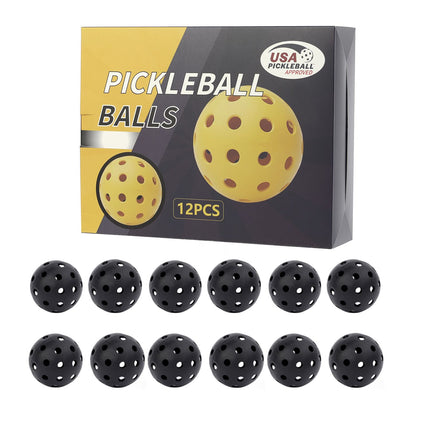 Pickleball Balls – Black 12-Pack (Gift Box)
