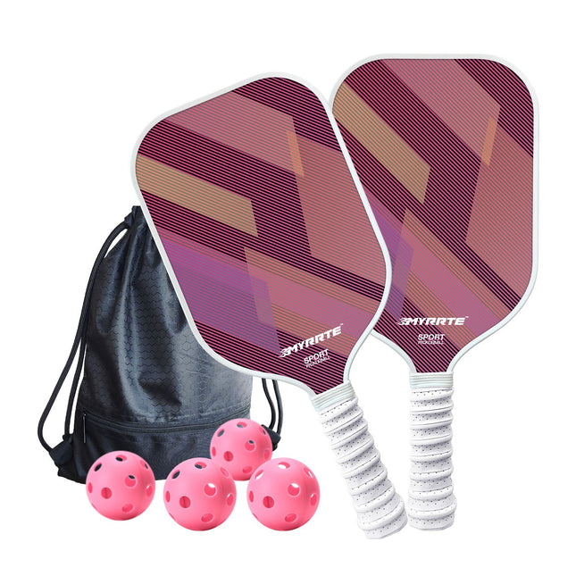 Fantasy Purple Striped Fiberglass Paddle Set – 2 Players