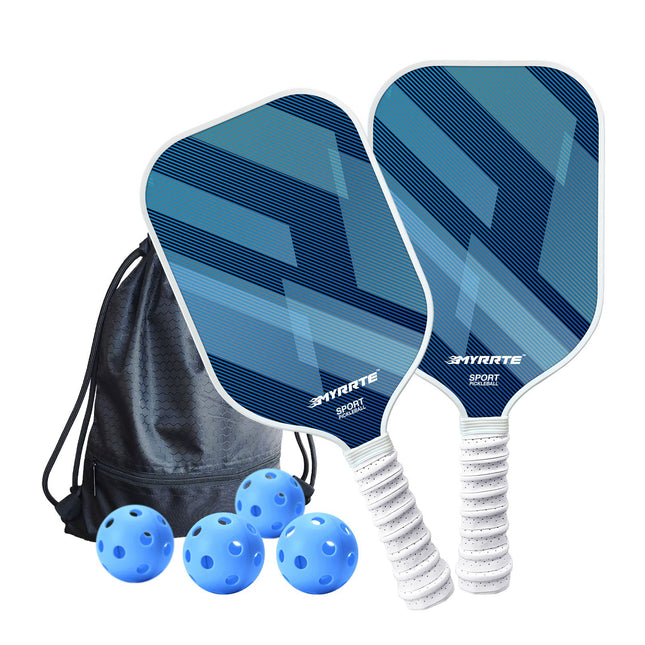 Fantasy Blue Striped Fiberglass Paddle Set – 2 Players