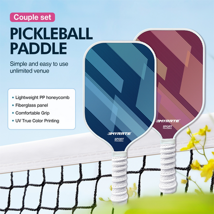Fantasy Blue Striped Fiberglass Paddle Set – 2 Players